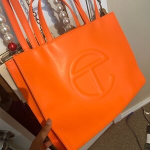 Medium Orange Telfar tote bag